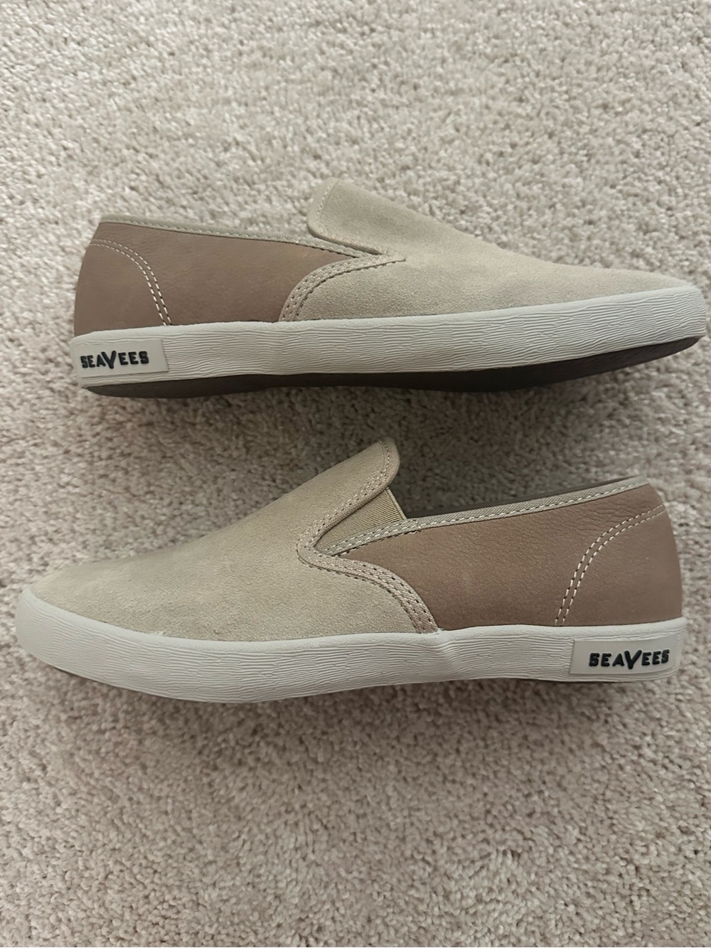 SeaVees Women’s Slip-On Suede Sneakers in Light Taupe